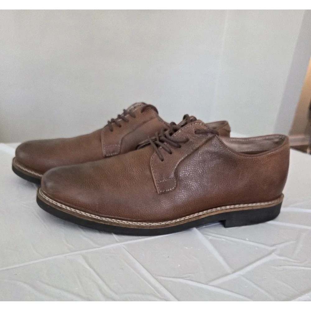 Gh Bass Lace Up Leather Loafers Men's 10 D Bryant Whiskey Brown‎